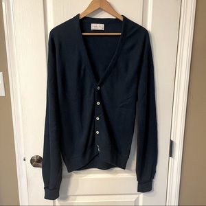 Christian Dior | Vintage Grandpa Cardigan Navy Blue Button Front Large L USA